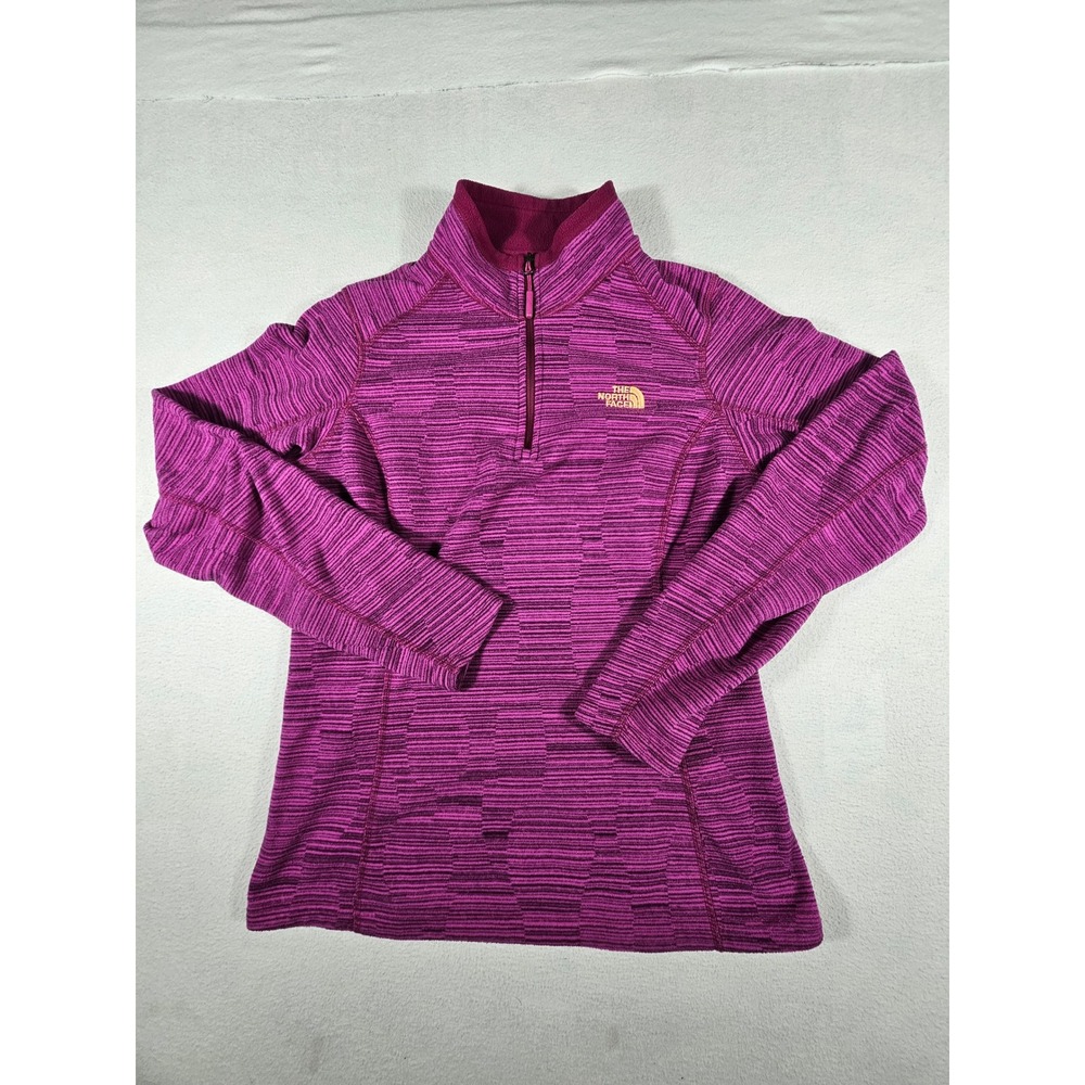 The North Face Womens Pink Purple Space Dye Quarter Zip Fleece Pullover Medium‎